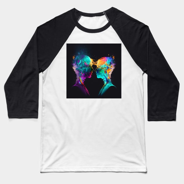 Living Life In Colour Series - Connected Baseball T-Shirt by AICreateWorlds